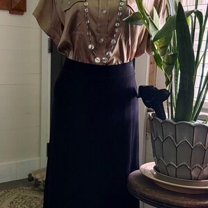 Chico’s Traveler Skirt & Gold Blouse